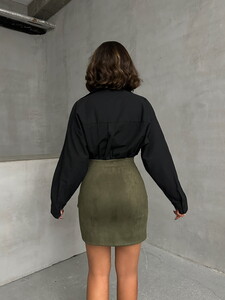 Topshow Khaki Pocketed Skirt #5