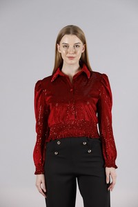 Topshow Red Color Sequin Wholesale Shirts #2