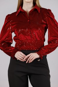 Topshow Red Color Sequin Wholesale Shirts #4