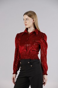 Topshow Red Color Sequin Wholesale Shirts #3