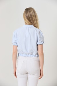 Topshow Blue Wholesale Shirt with Elastic Waist #5