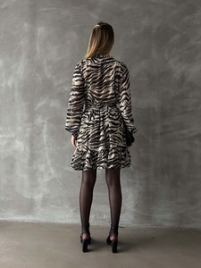 Topshow black leopard striped dress #5