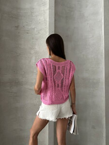 Topshow Fuchsia Hair Braided Wholesale Vest #5