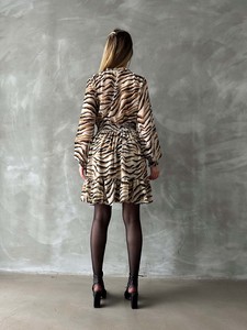 Topshow stone leopard striped dress #5