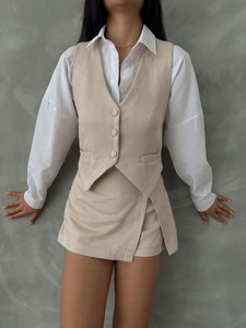 Topshow Beige Suet Vest #4