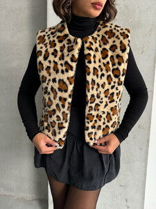 Topshow Leopard Leopard Patterned Plush Wholesale Vest #4