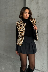 Topshow Leopard Leopard Patterned Plush Wholesale Vest #2