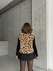 Topshow Leopard Leopard Patterned Plush Wholesale Vest #5