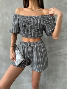 Topshow Black Striped Gype Wholesale Blouse #4