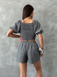 Topshow Black Striped Gype Wholesale Blouse #5