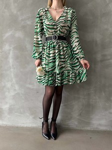 Topshow Emerald Leopard striped dress #5