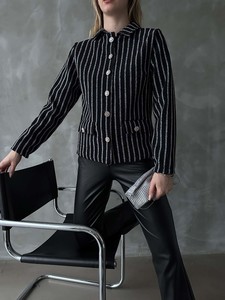 Topshow Black Lurex Glitter Striped Wholesale Shirt #4