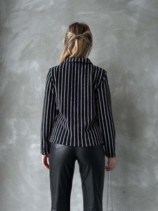 Topshow Black Lurex Glitter Striped Wholesale Shirt #5