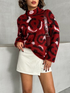 Topshow Burgundy Knitwear Wholesale Sweater #4