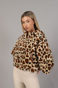 Topshow Camel Black Plush Wholesale Coat #4