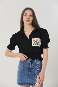 Black wall embroidery shirt #2