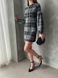 Topshow Anthracite Plaid Wholesale Dress #2