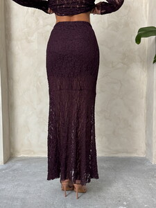 Lace Wholesale Evening Skirt - Burgundy | TOPSHOW #4