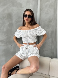 Topshow White Striped Gipeli Wholesale Blouse #2