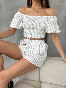 Topshow White Striped Gipeli Wholesale Blouse #4