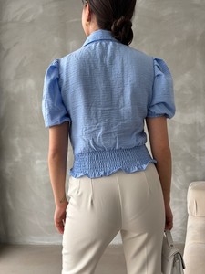 Topshow Blue Linen Wholesale Shirts #5