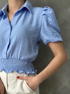 Topshow Blue Linen Wholesale Shirts #4