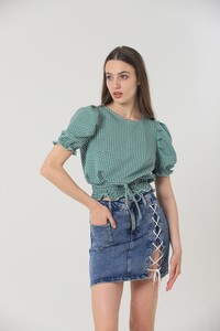 Topshow Emerald Waist Gimped Pitikare Wholesale Blouse #4