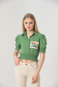 Peanut Green Cep Embroidery Shirt #3