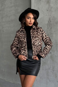 Topshow Stone Leopard Leopard Patterned Cashmere Wholesale Coat #1