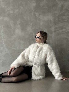 Topshow Cream Plush Wholesale Coat #3