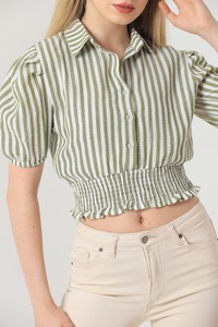 Topshow Pistachio Green Medium Striped Wholesale Shirt #4