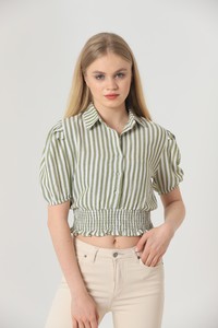 Topshow Pistachio Green Medium Striped Wholesale Shirt #2