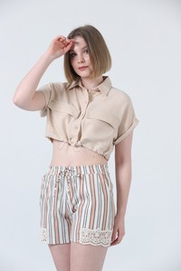 Flax shirt with stone wall #3