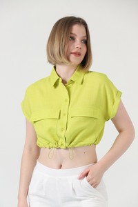 Peanut green linen shirt #3