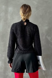 Topshow Black Feather Blouse #5