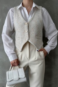 Topshow Cream Melange Wholesale Vest #4