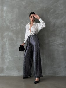 Topshow Black Silver Lurex Wholesale Trousers #3