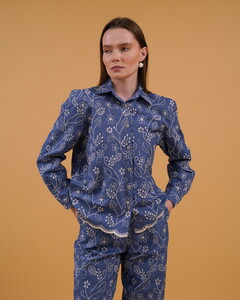 Embroidered Denim Wholesale Shirt - Blue | Topshow #2