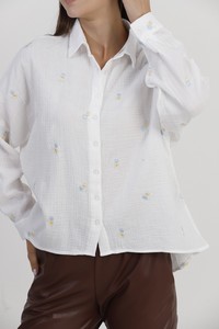 Topshow Cream Embroidery Detailed Wholesale Shirts #4