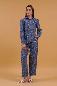 Embroidered Denim Wholesale Pants - Blue | Topshow #1