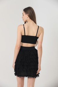 Topshow Black Layered Tulle Wholesale Skirt #5