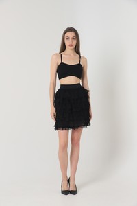 Topshow Black Layered Tulle Wholesale Skirt #3