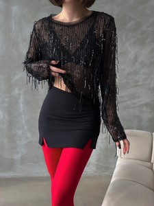 Topshow Black Sequin Sequin Blouse #4