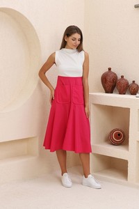 Topshow Fuchsia Double Pocket Wholesale Dress #2