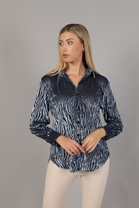 Topshow Blue Zebra Velvet Wholesale Shirts #2