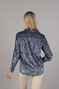 Topshow Blue Zebra Velvet Wholesale Shirts #5