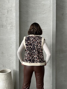 Topshow Leopard D Leopard Patterned Plush Wholesale Vest #5