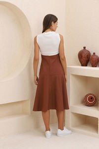 Topshow Brown Double Pocket Wholesale Dress #5