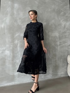 Topshow Black Süneleli Tulle Wholesale Dress #2