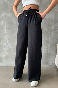 Topshow Black Linen Wholesale Trousers #1